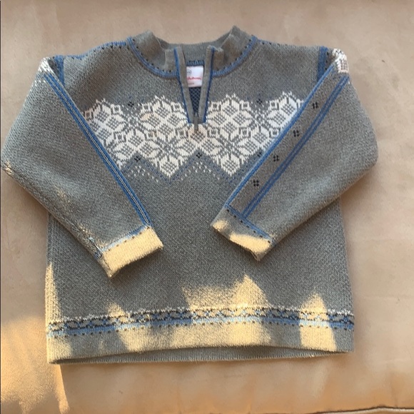 Hanna Andersson Grey Fair Isle Nordic Sweater